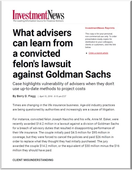 InvestmentNews: What advisers can learn from a convicted felon's lawsuit against Goldman Sachs.